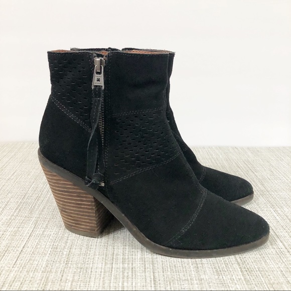 Lucky Brand Shoes - Lucky Brand Ramses Suede Laser Cut Ankle Boots